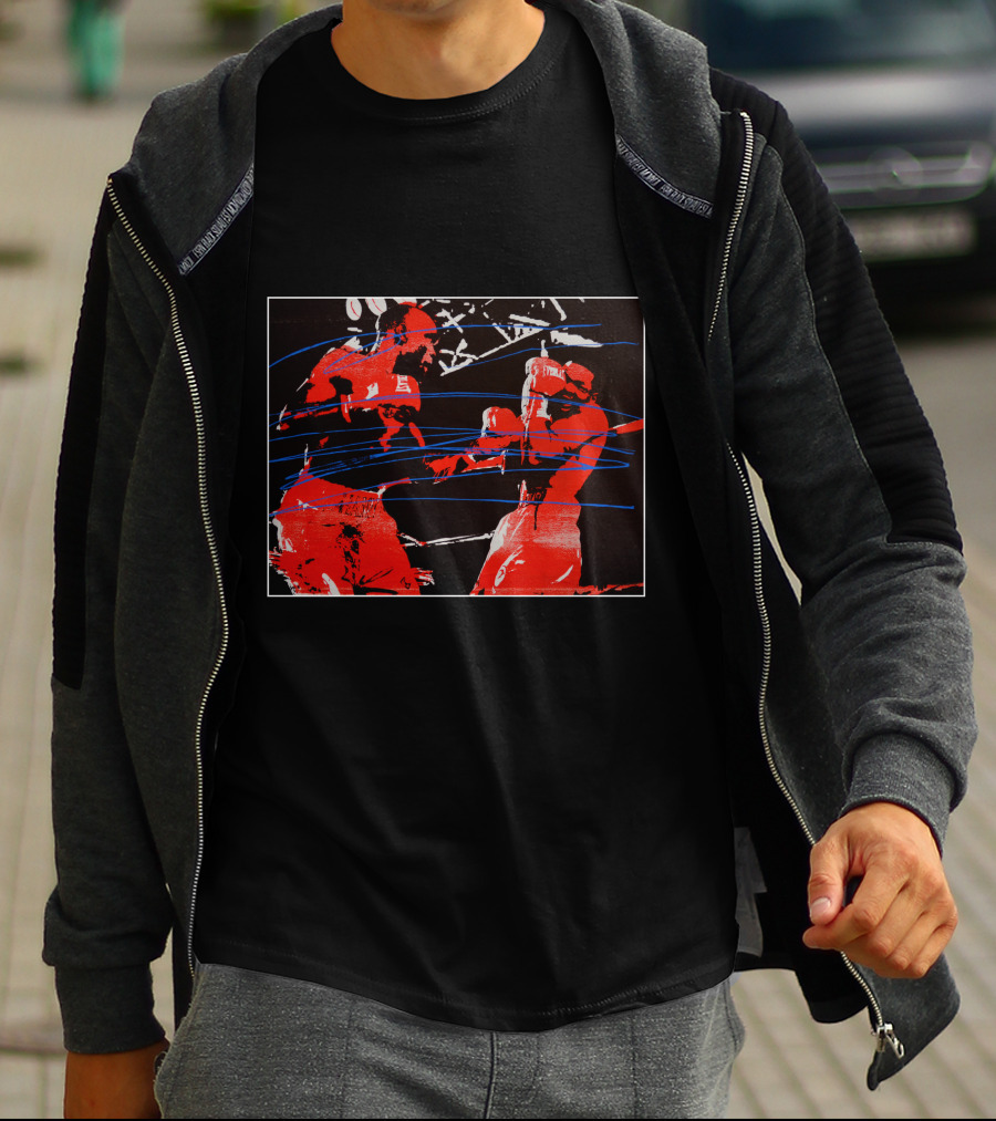 Boxing Battle Red And Blue Fighter Scene T-Shirt