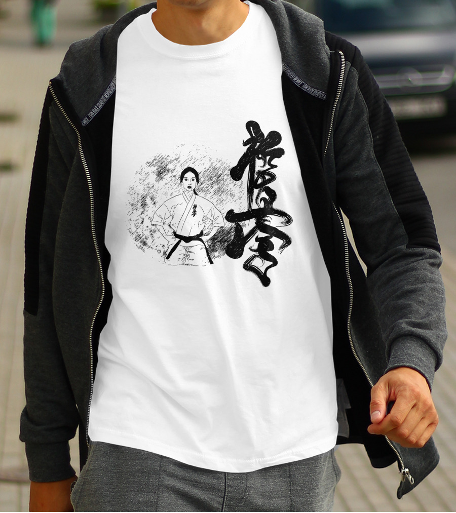Karate Girl Black Kanji Martial Arts T-Shirt
