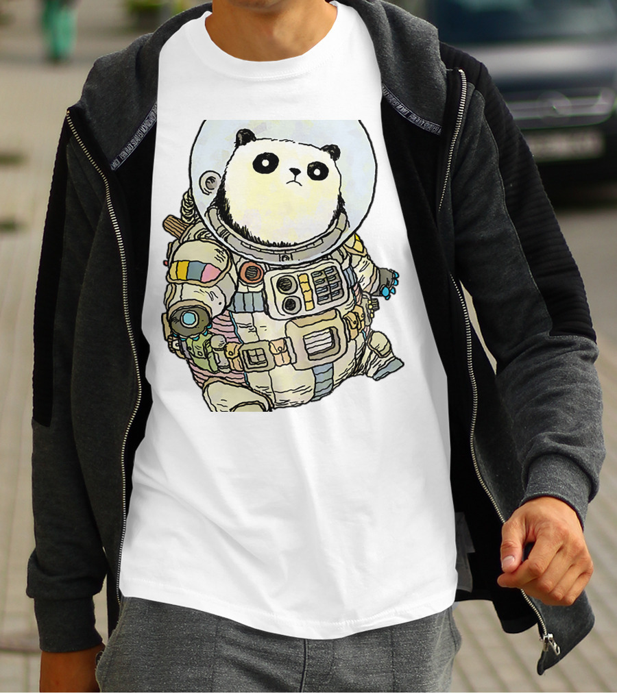 Panda Astronaut Adventure In Space Suit T-Shirt