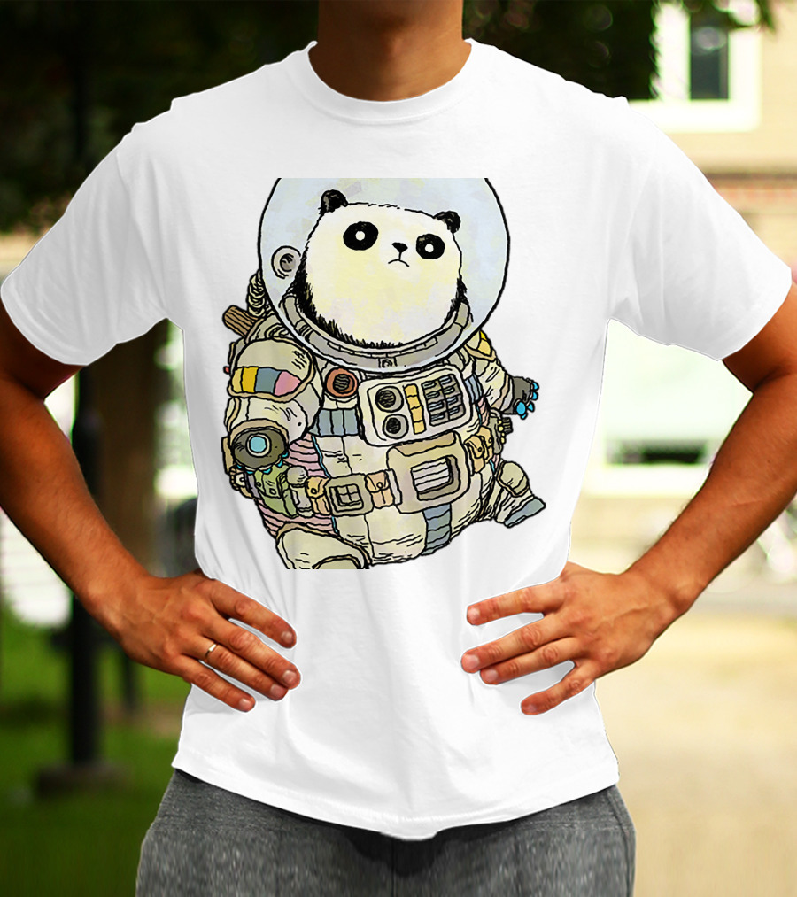 Panda Astronaut Adventure In Space Suit T-Shirt
