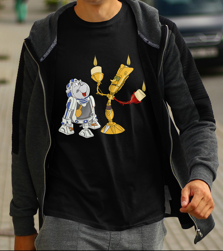 Star Wars The Beastly Duo Crossover Candle Bots T-Shirt