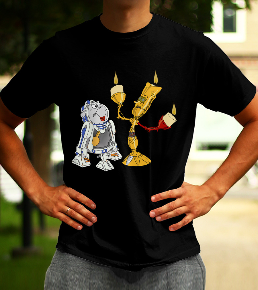 Star Wars The Beastly Duo Crossover Candle Bots T-Shirt