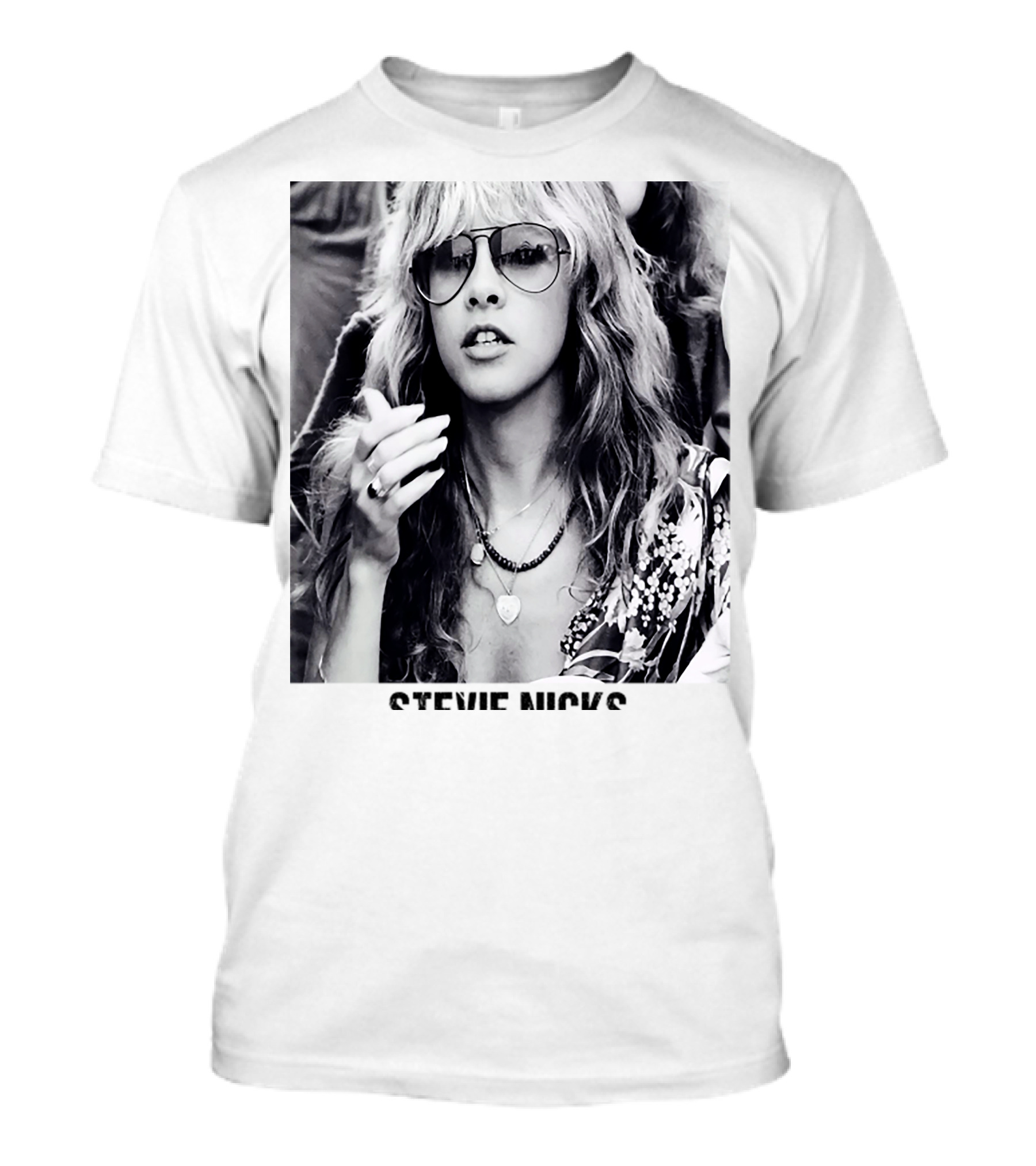 Stevie Nicks Black And White Portrait T-Shirt
