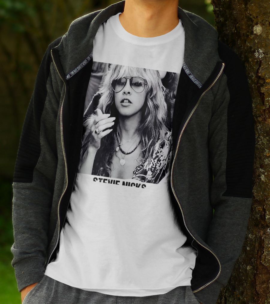 Stevie Nicks Black And White Portrait T-Shirt