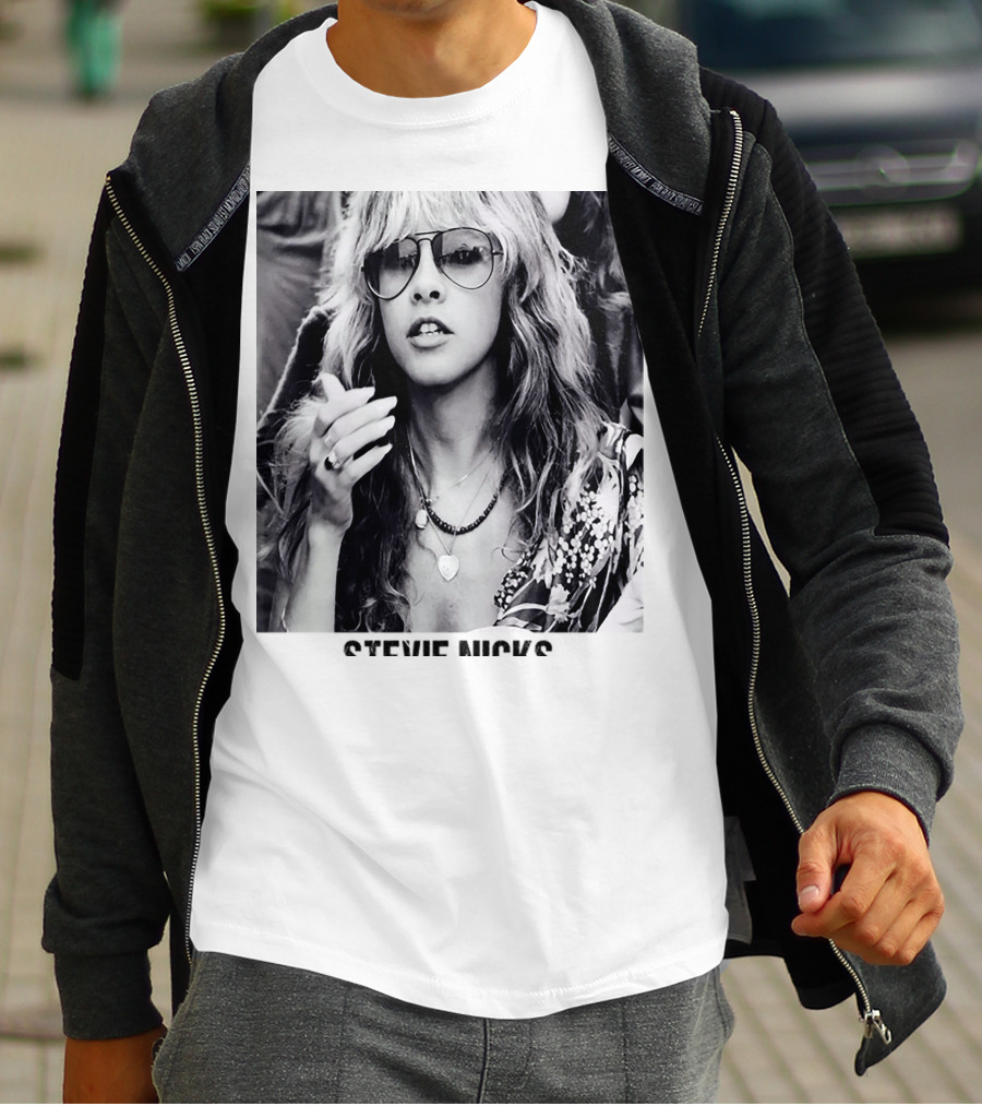 Stevie Nicks Black And White Portrait T-Shirt