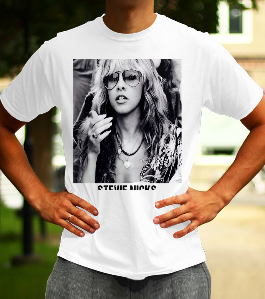 Stevie Nicks Black And White Portrait T-Shirt