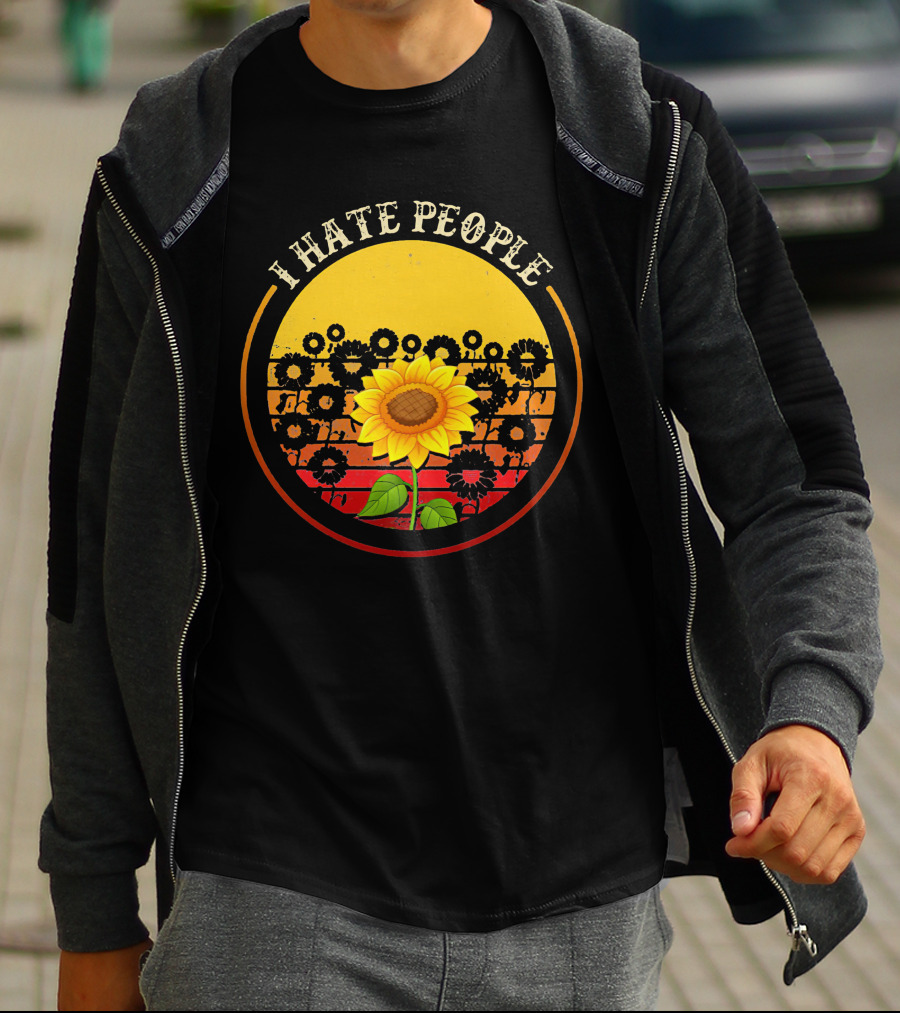I Hate People Sunflower T-Shirt