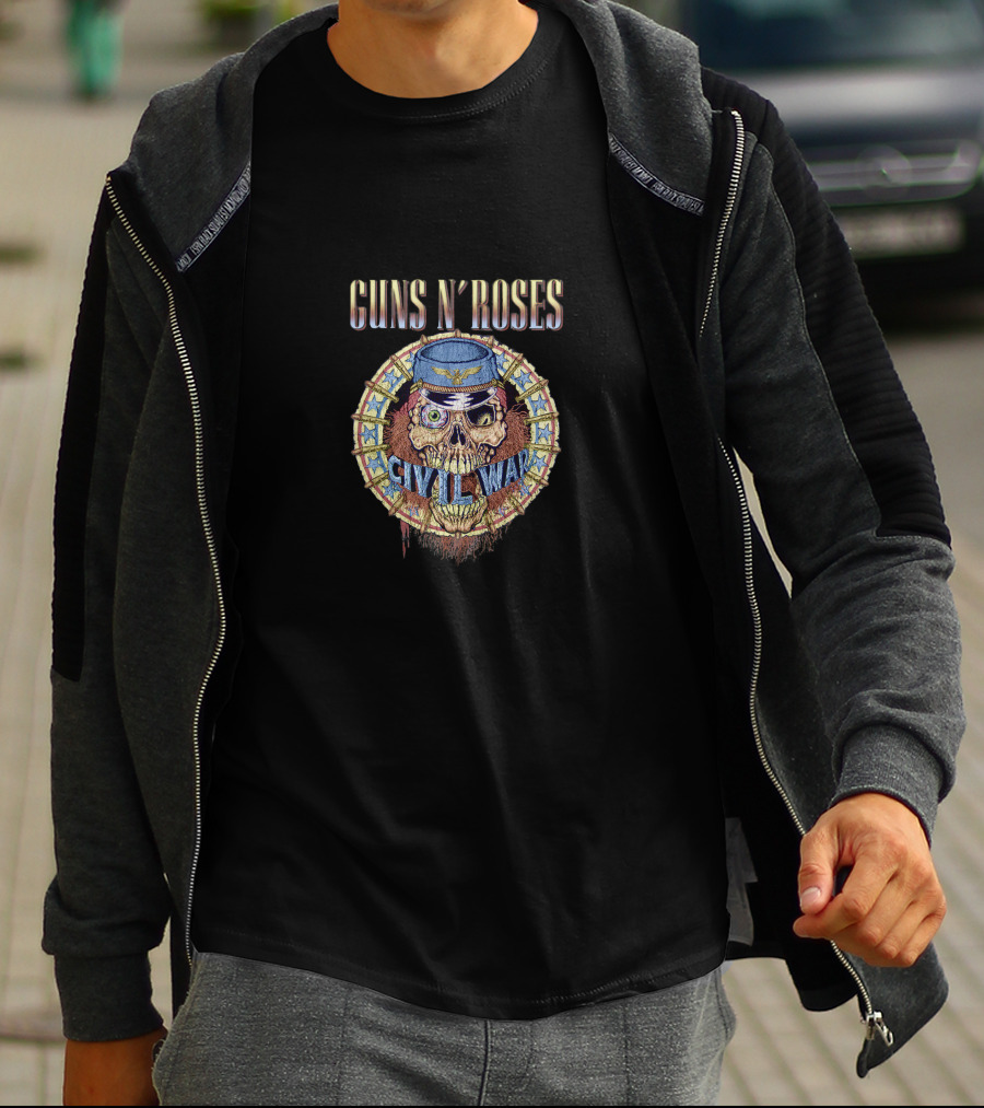 Guns N Roses Civil War Skull Soldier T-Shirt