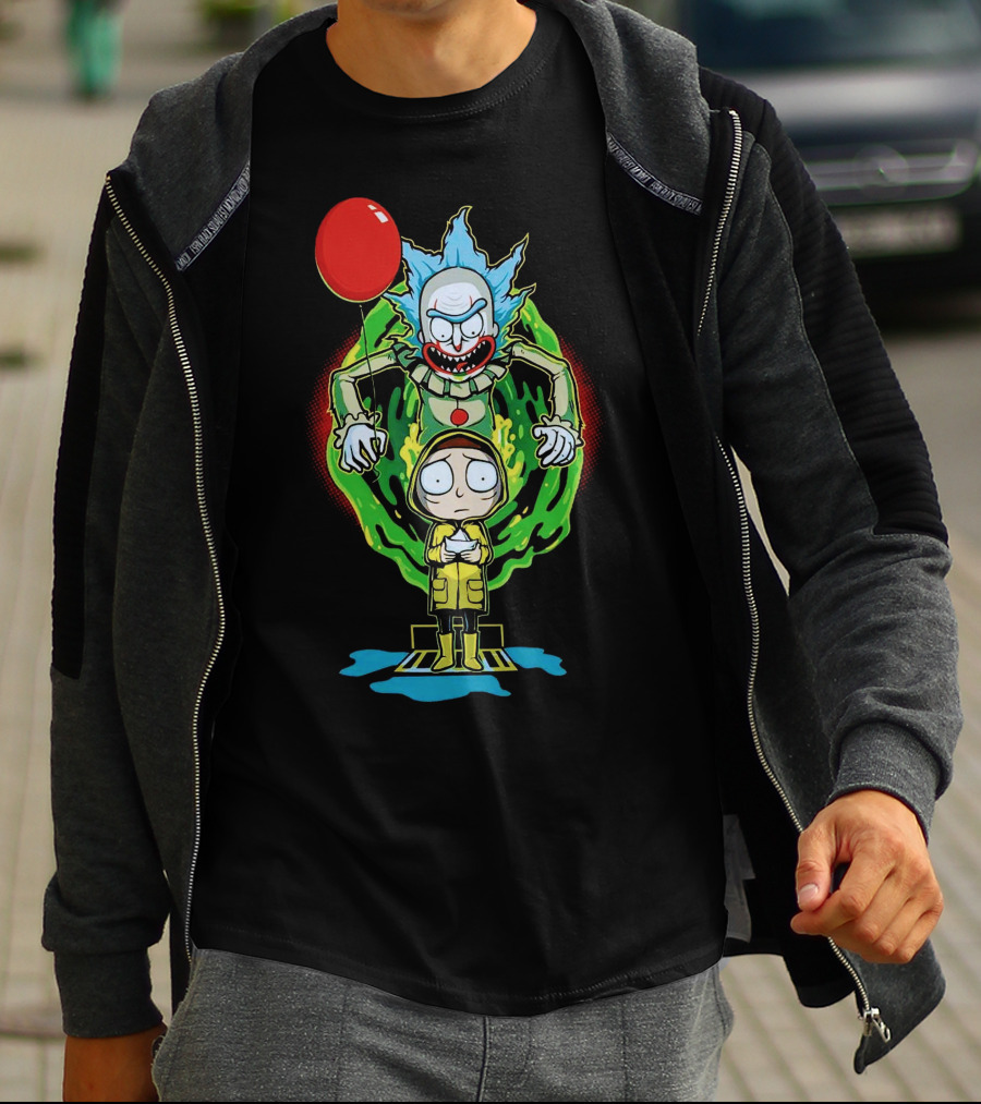 Rick And Morty Pennywise Parody Balloon Portal GC684 T-Shirt