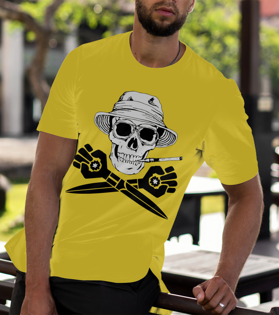 Fear And Loathing Skull With Gonzo Fist And Cigarette T-Shirt