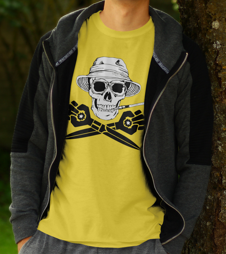 Fear And Loathing Skull With Gonzo Fist And Cigarette T-Shirt