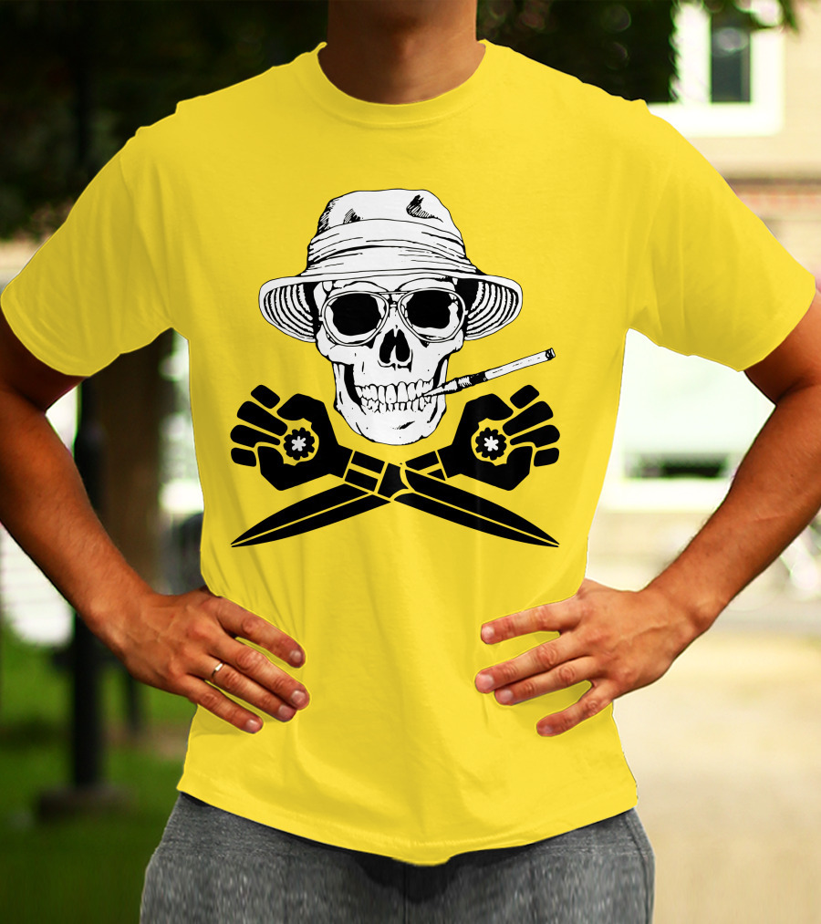 Fear And Loathing Skull With Gonzo Fist And Cigarette T-Shirt