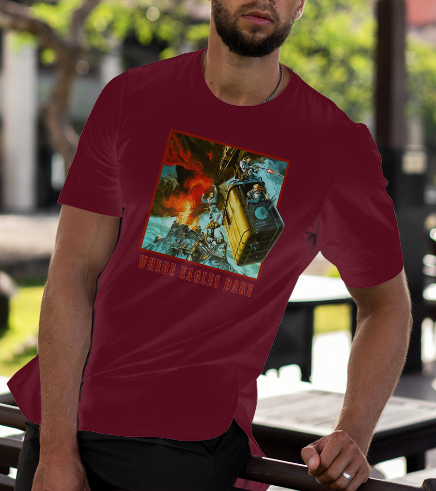 Where Eagles Dare Cable Car Adventure Explosive Action Scene 001 T-Shirt