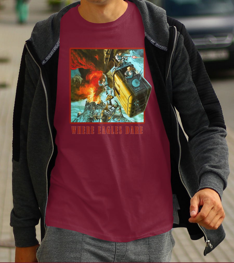 Where Eagles Dare Cable Car Adventure Explosive Action Scene 001 T-Shirt