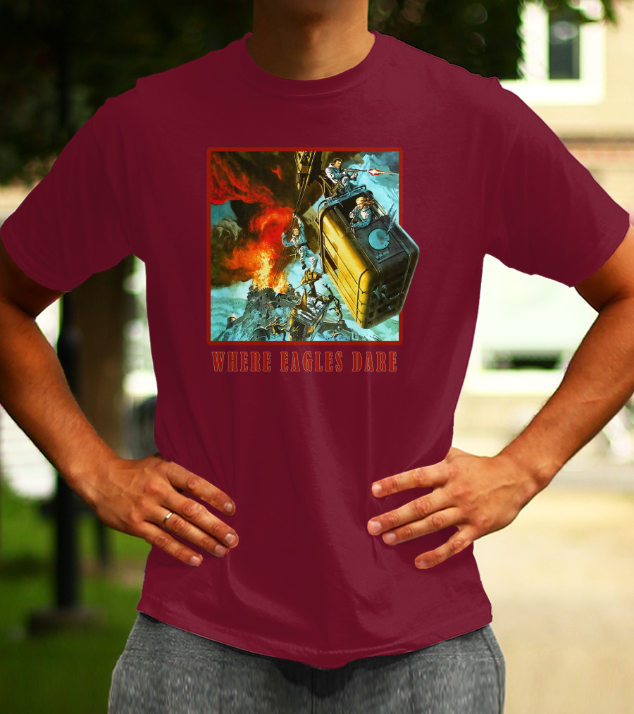 Where Eagles Dare Cable Car Adventure Explosive Action Scene 001 T-Shirt