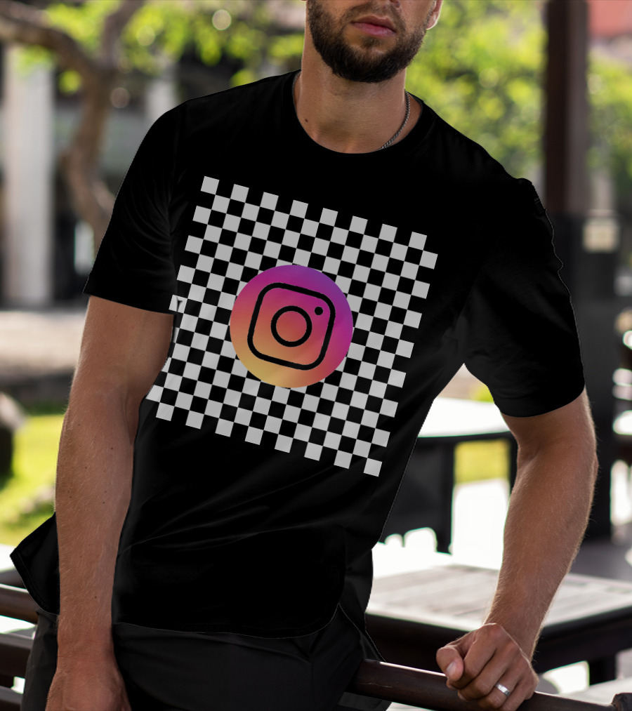 Mirror Log Scale Example Instagram Checkerboard T-Shirt