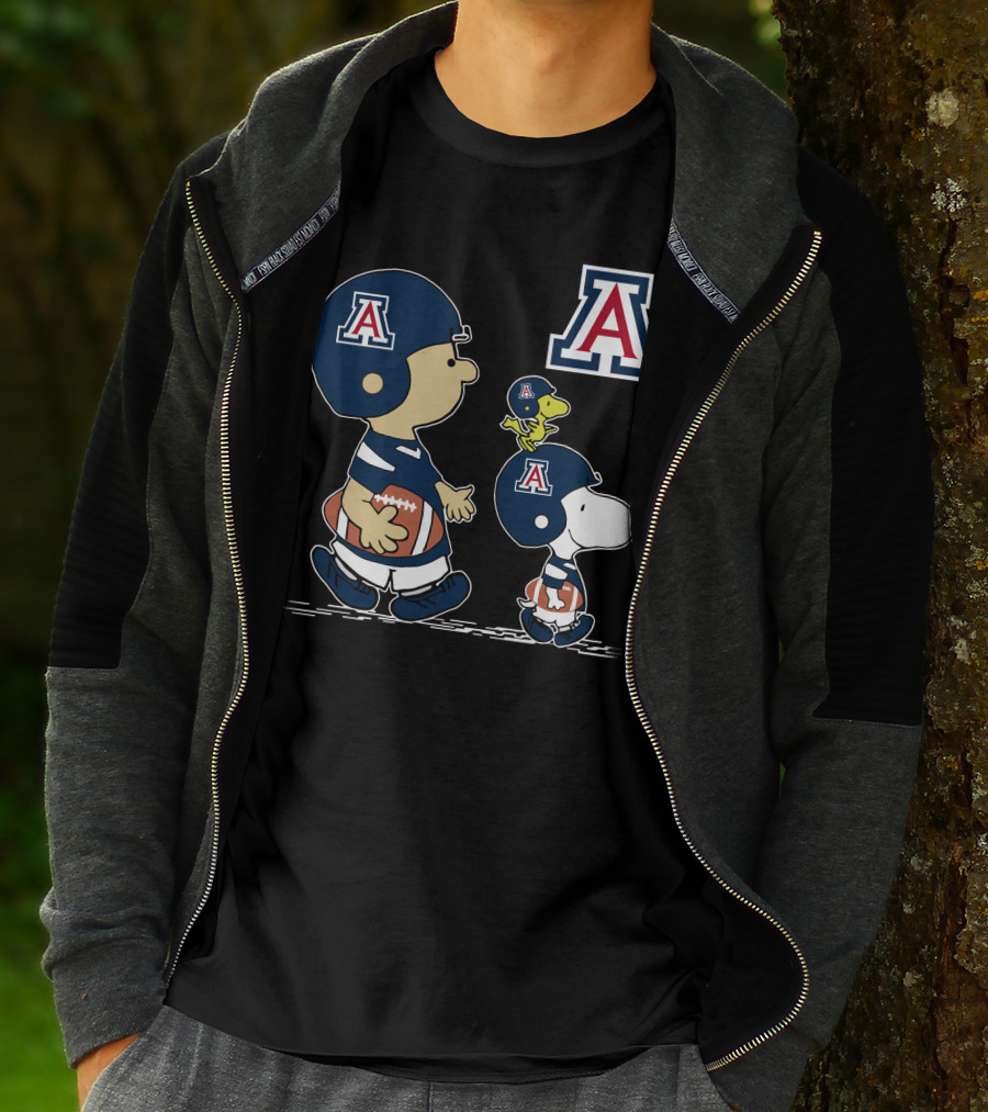 Arizona Wildcats Peanuts Characters Football Helmets T-Shirt