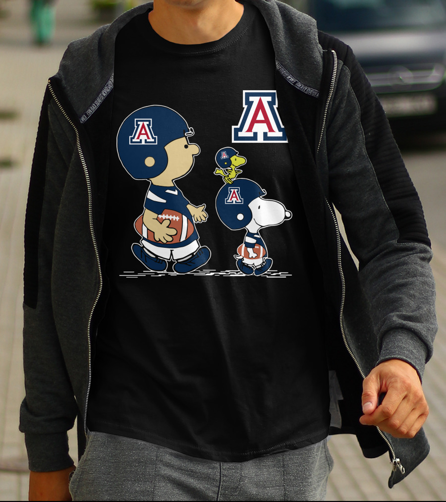 Arizona Wildcats Peanuts Characters Football Helmets T-Shirt