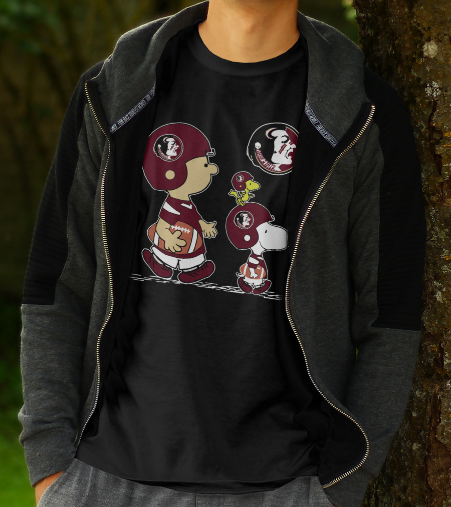 Florida State Seminoles Football Helmet Characters With Iconic Cartoon Pair In Team Helmets T-Shirt