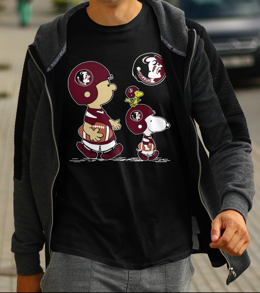 Florida State Seminoles Football Helmet Characters With Iconic Cartoon Pair In Team Helmets T-Shirt
