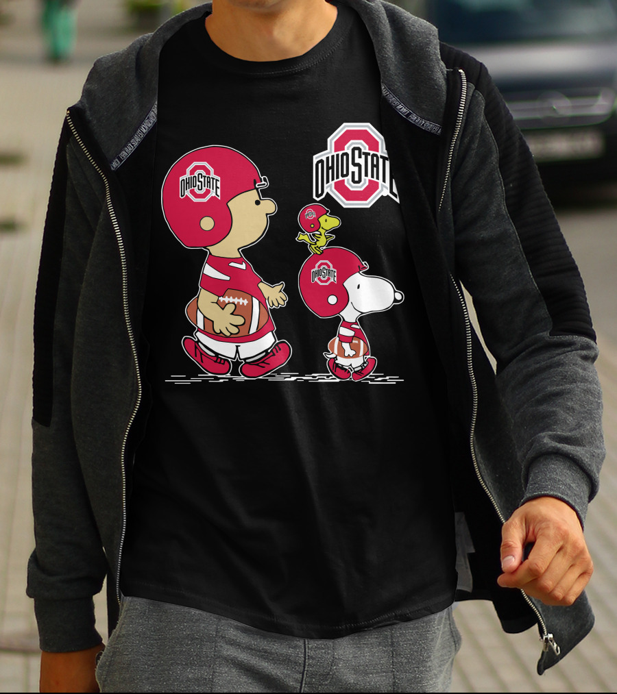 Ohio State Buckeyes Peanuts Characters Football Adventure T-Shirt