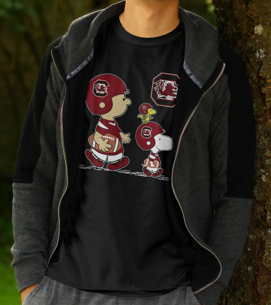 South Carolina Gamecocks Football Peanuts Characters T-Shirt
