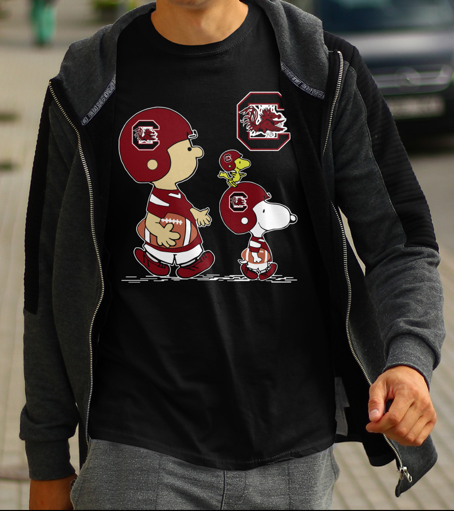 South Carolina Gamecocks Football Peanuts Characters T-Shirt