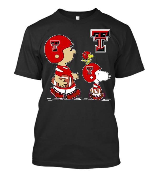 Texas Tech Red Raiders Peanuts Football Characters T-Shirt