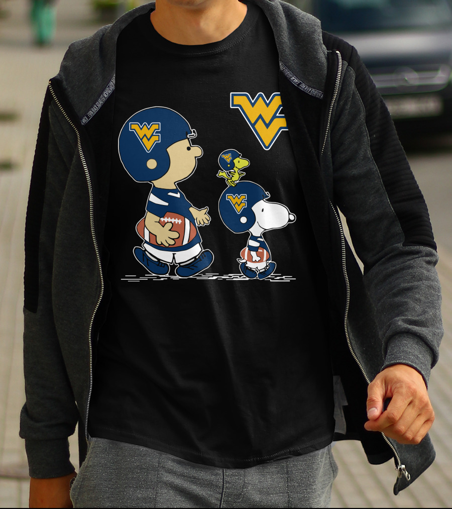 West Virginia Mountaineers Peanuts Football Characters T-Shirt