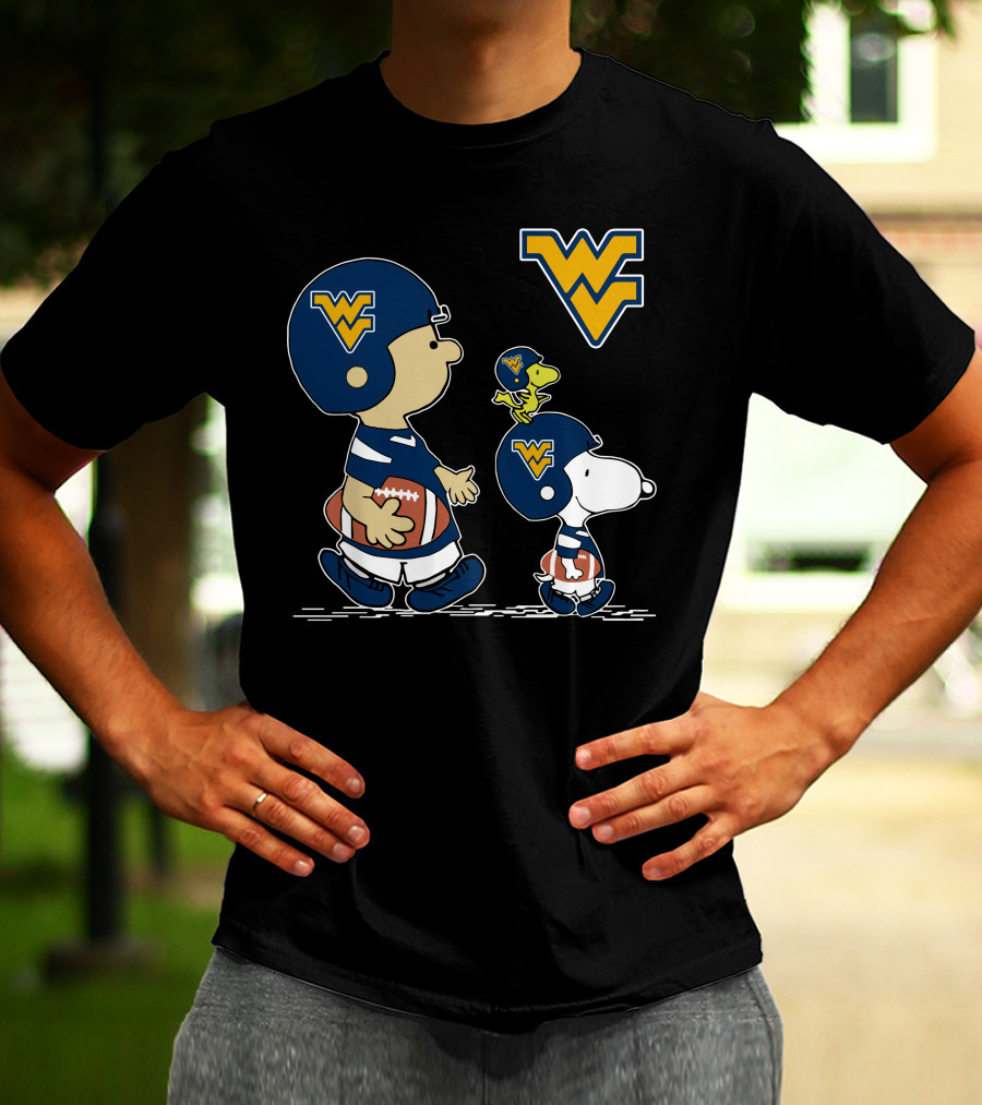 West Virginia Mountaineers Peanuts Football Characters T-Shirt