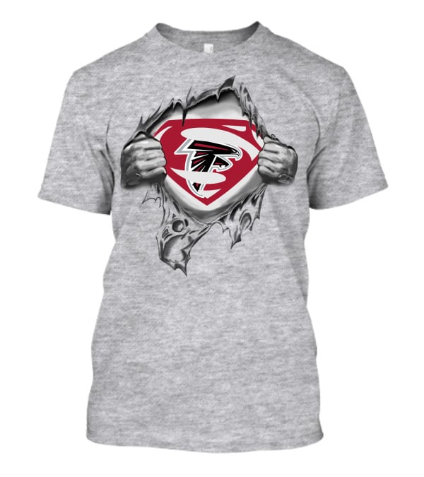 Atlanta Falcons Superman Logo Ripped Chest T-Shirt