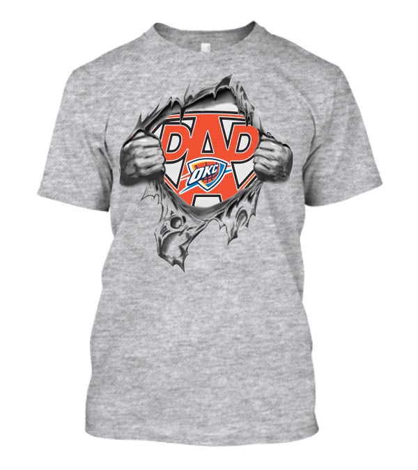 OKC Thunder Dad Superhero Rip T-Shirt