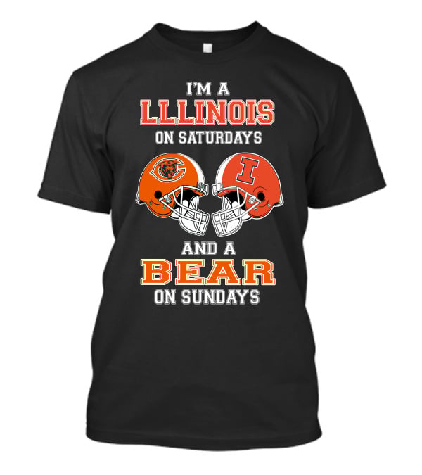 Illinois Football Saturdays Bears Sundays T-Shirt