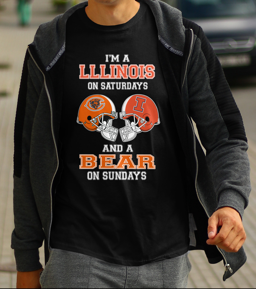 Illinois Football Saturdays Bears Sundays T-Shirt