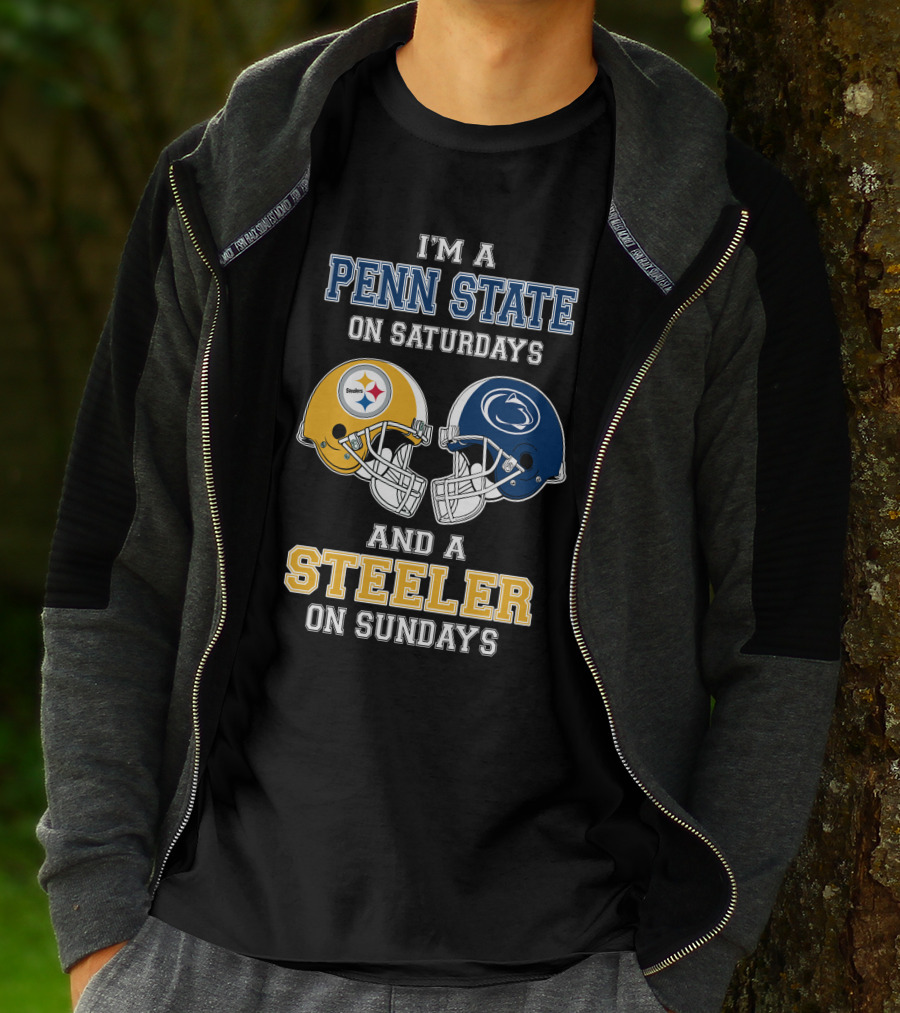 Penn State Saturdays Steelers Sundays Football Helmets T-Shirt