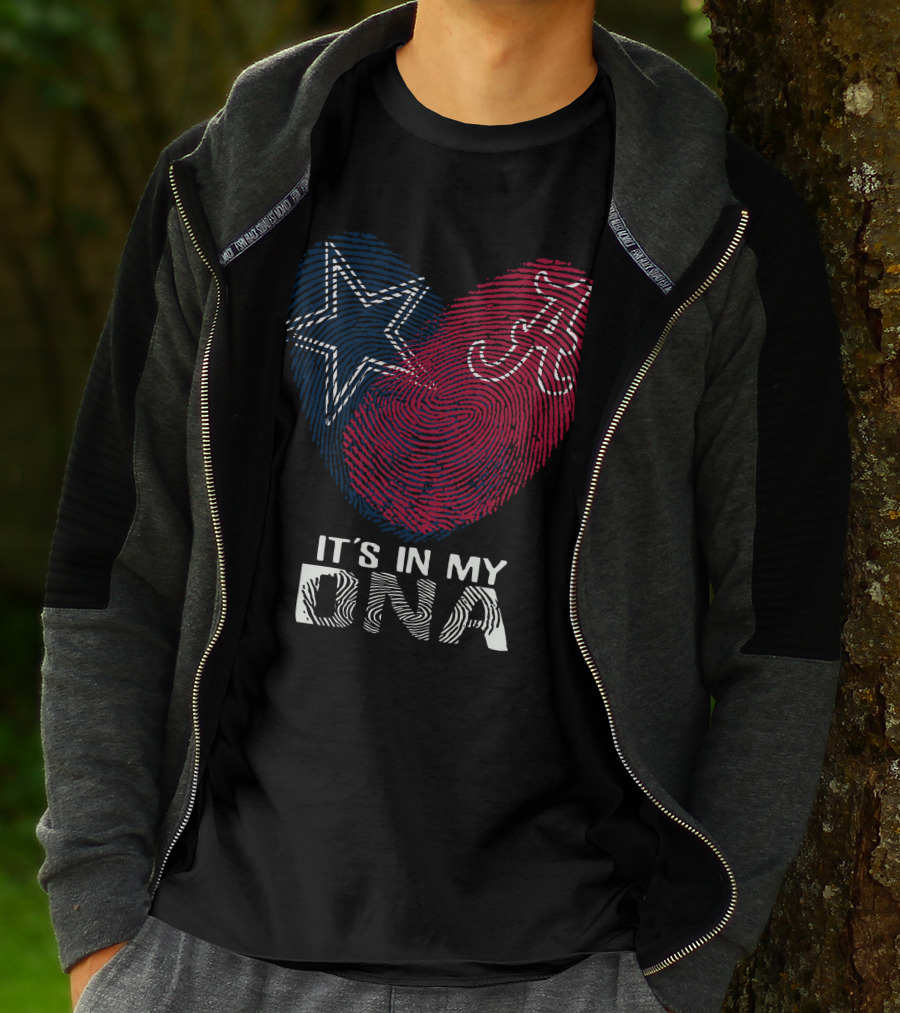 Cowboys Alabama It's In My Dna Star And A Fingerprint T-Shirt