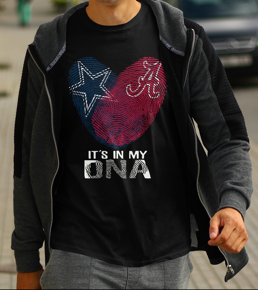Cowboys Alabama It's In My Dna Star And A Fingerprint T-Shirt