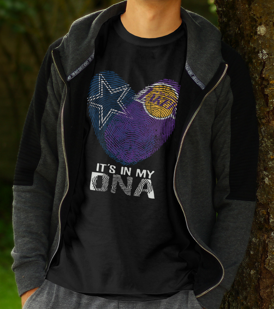 Cowboys And Lakers Star And Basketball It's In My DNA T-Shirt