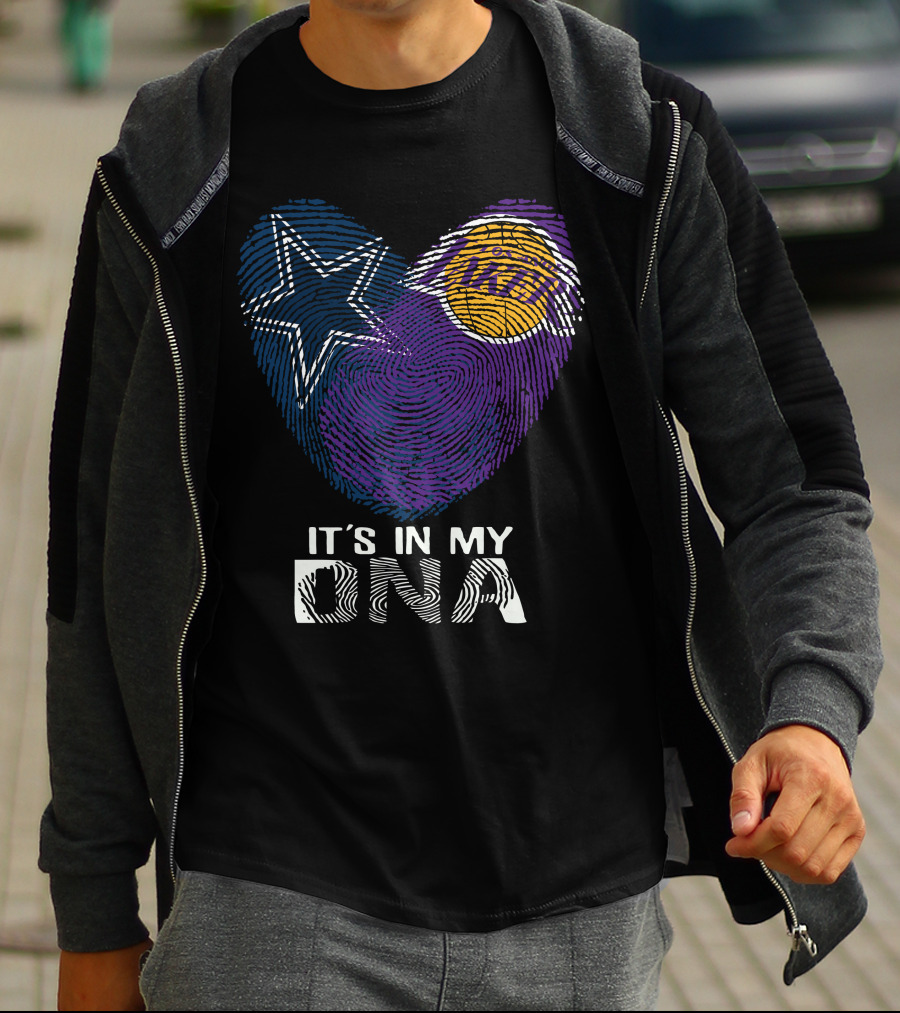 Cowboys And Lakers Star And Basketball It's In My DNA T-Shirt