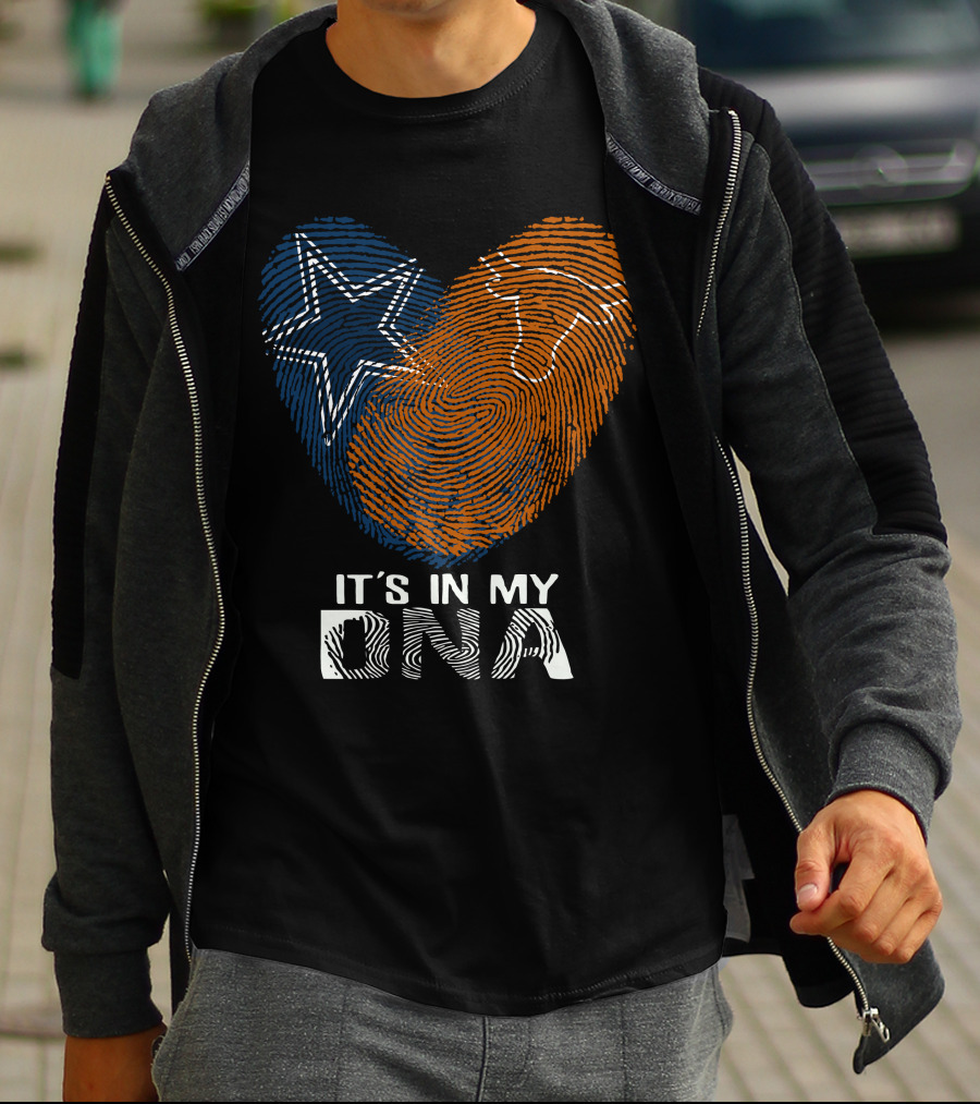 Cowboys Texas Longhorns Fingerprint It's In My DNA T-Shirt