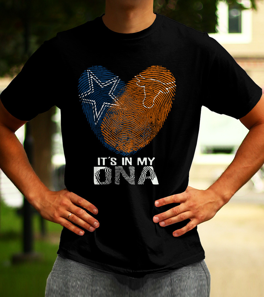 Cowboys Texas Longhorns Fingerprint It's In My DNA T-Shirt