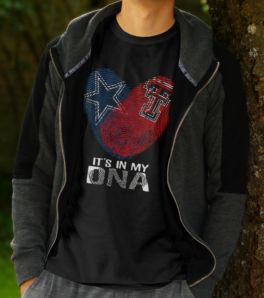 Cowboys Texas Tech It's In My DNA Fingerprint Star TTU T-Shirt