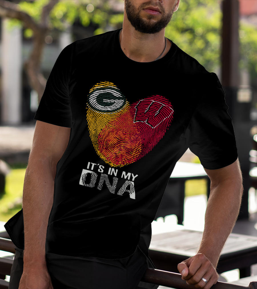 Packers Wisconsin Badgers Fingerprint It's In My DNA T-Shirt