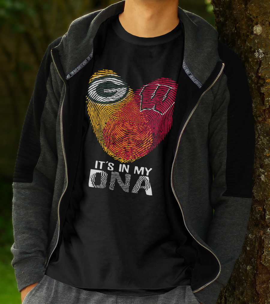 Packers Wisconsin Badgers Fingerprint It's In My DNA T-Shirt