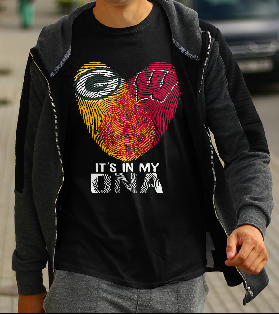 Packers Wisconsin Badgers Fingerprint It's In My DNA T-Shirt