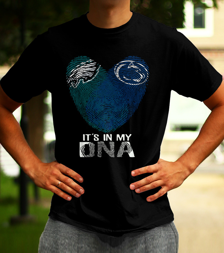 Philadelphia Eagles Penn State Fingerprint Heart It's In My DNA T-Shirt