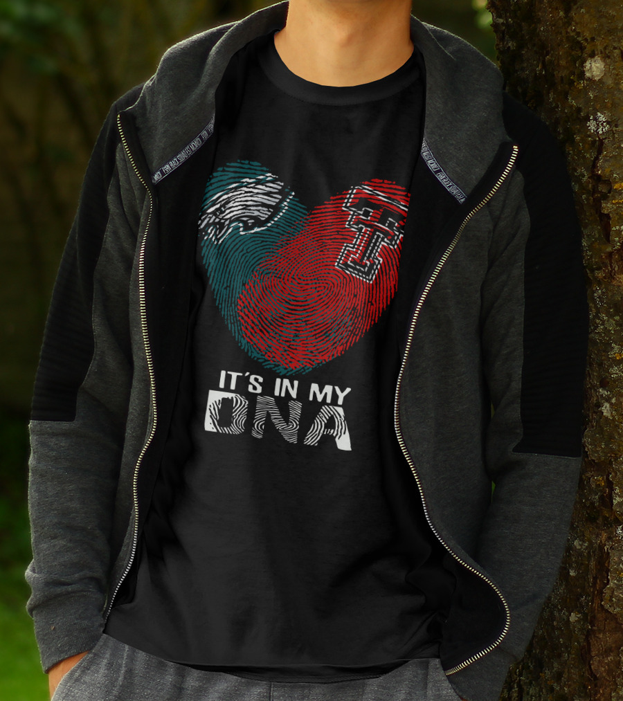 Philadelphia Eagles Texas Tech Fingerprint It's In My DNA T-Shirt