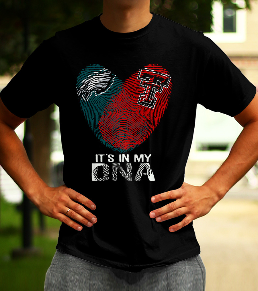 Philadelphia Eagles Texas Tech Fingerprint It's In My DNA T-Shirt