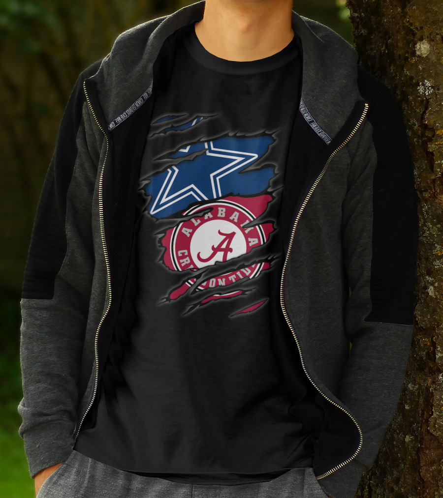 Cowboys Star Meets Alabama Crimson Tide Fusion T-Shirt