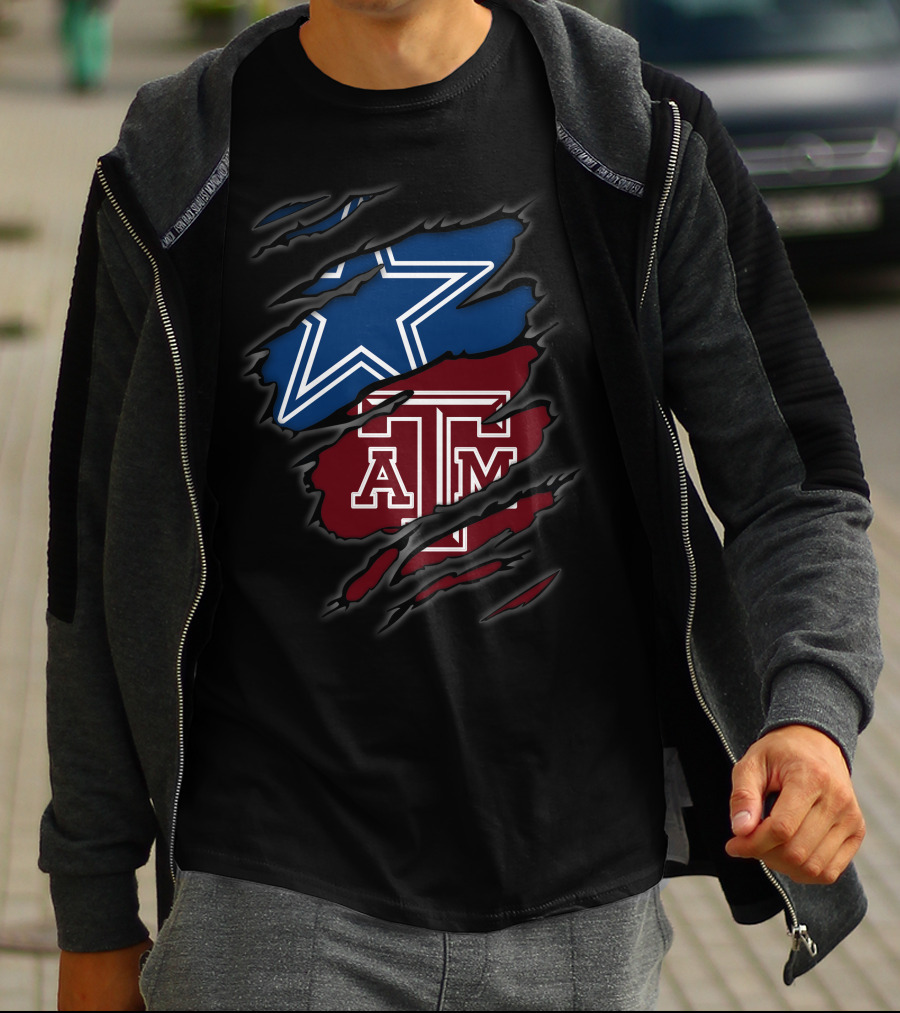 Dallas Cowboys Texas A&M Aggies Star Logo Patchwork T-Shirt